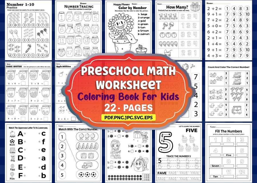 Preschool Math Worksheets: Numbers, Tracing & Simple Addition