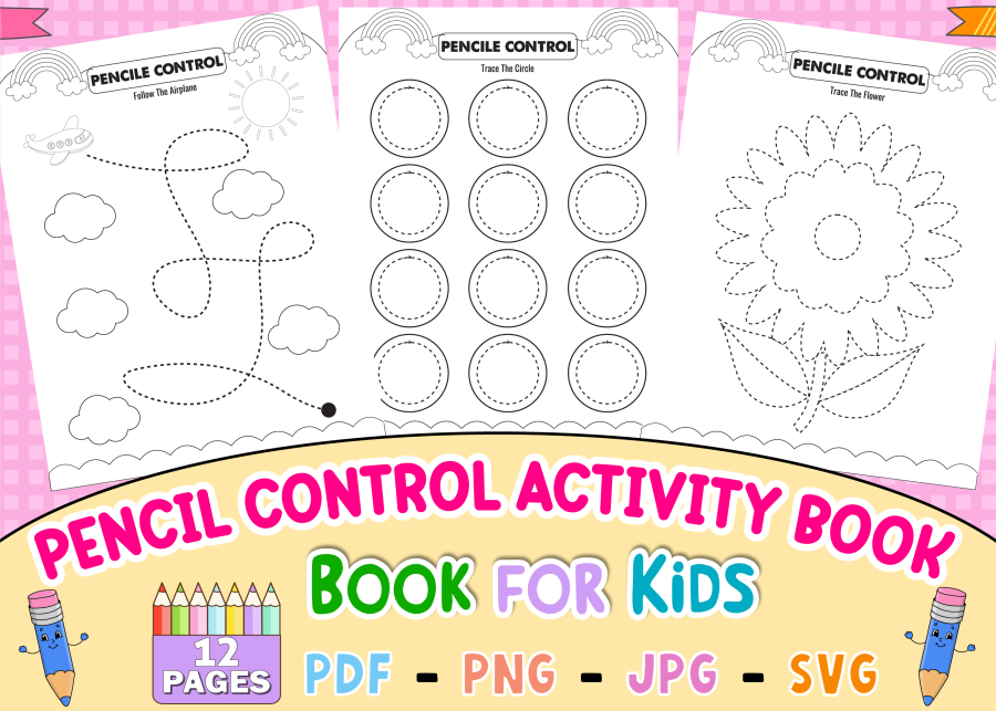 Pencil Control Tracing Paths and Pattern Worksheets