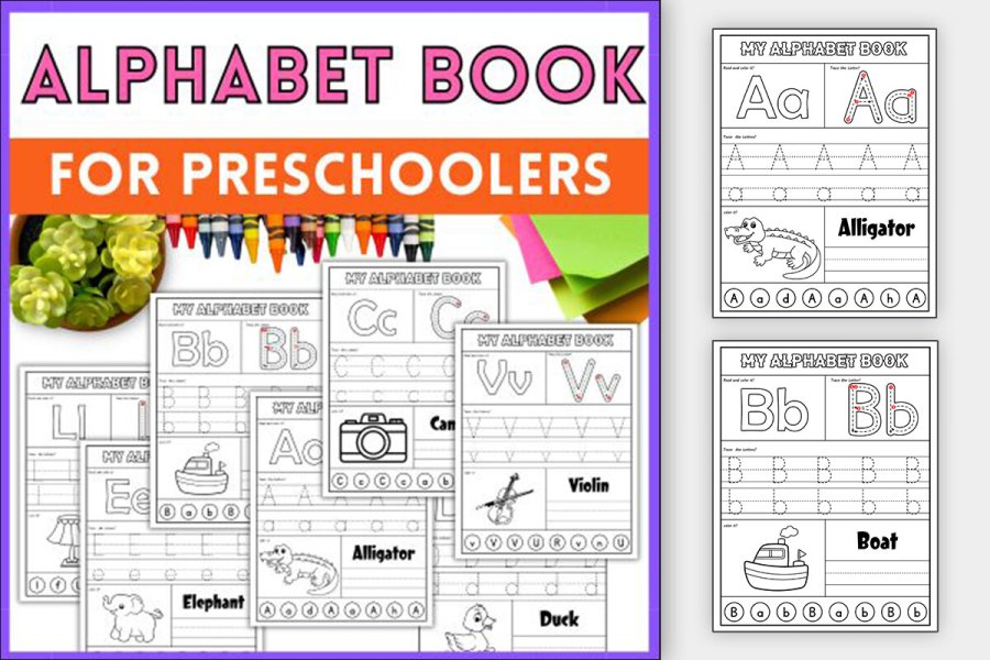 Alphabet Tracing and Coloring Workbook A–Z