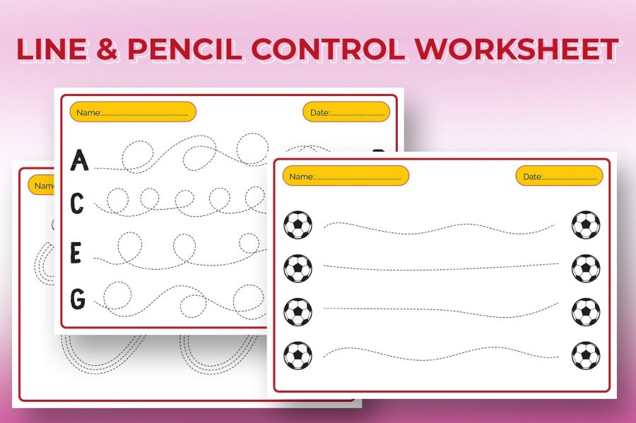Pencil Control Handwriting Tracing Worksheets