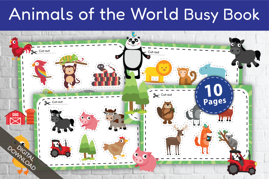 Animals of the World Habitat Busy Book
