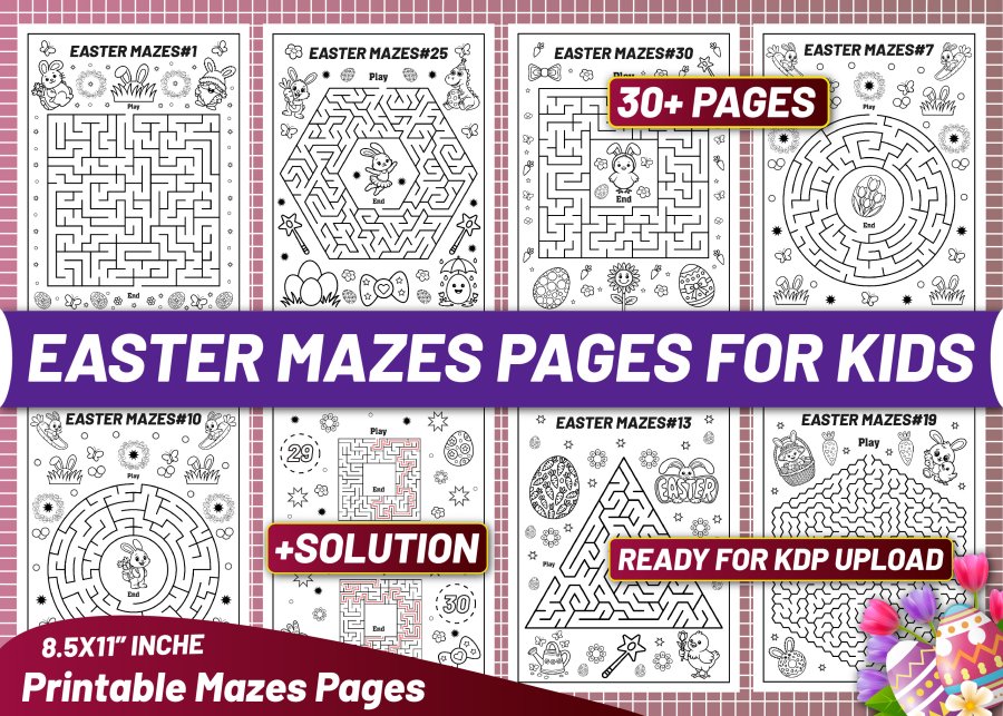 Easter Maze Activity Pages Bundle