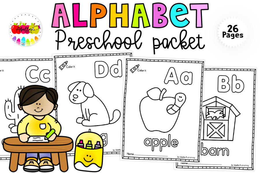 Alphabet Coloring Pages A–Z with Beginning Sounds