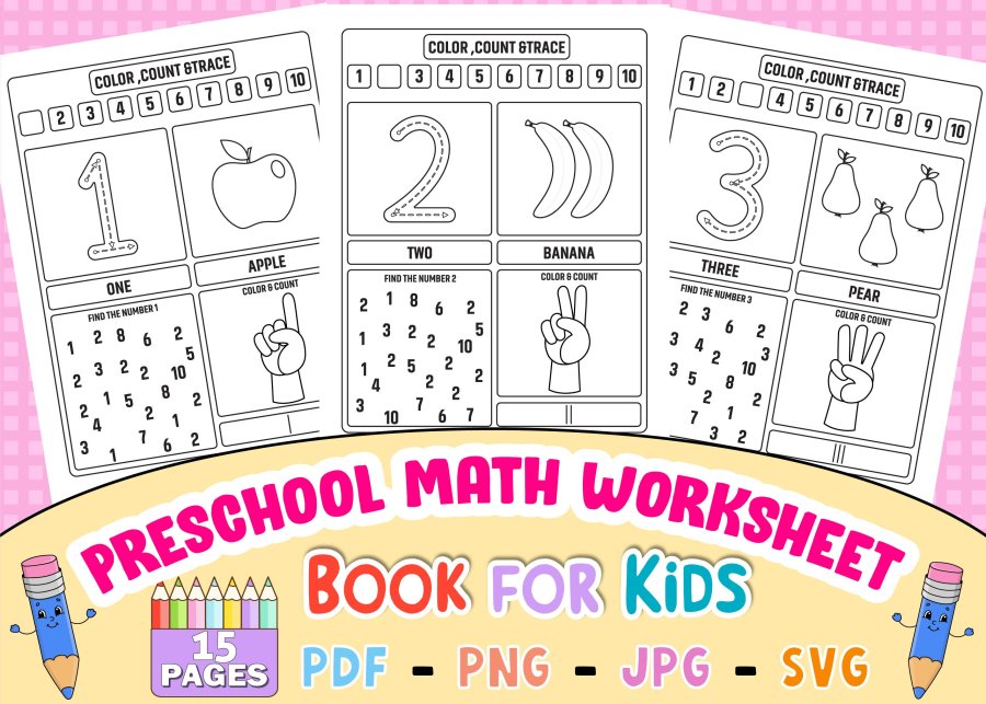 Preschool Math Worksheet & Tracing Printables