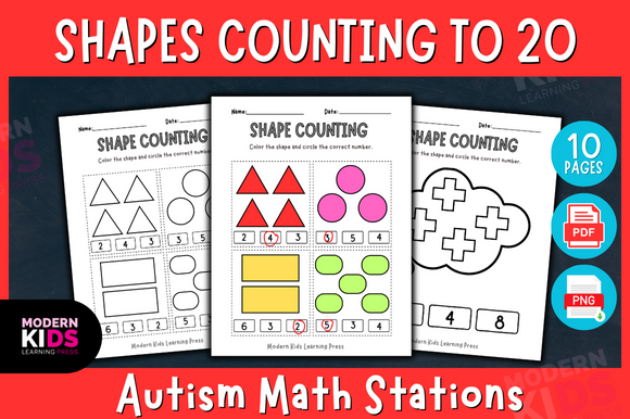 Shapes Counting to 20 Math Stations