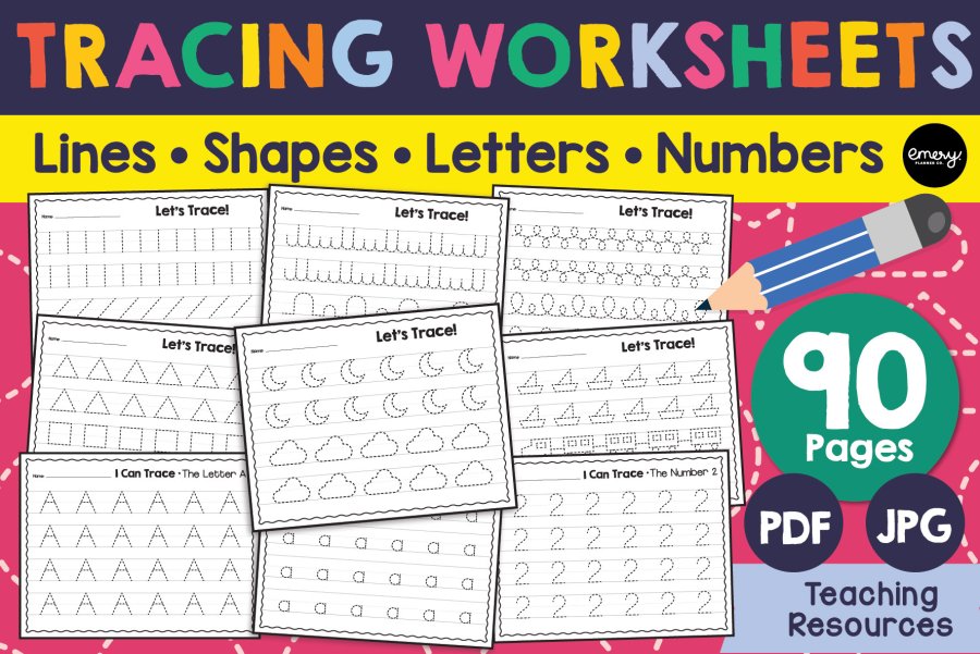 Handwriting Tracing Worksheets Bundle