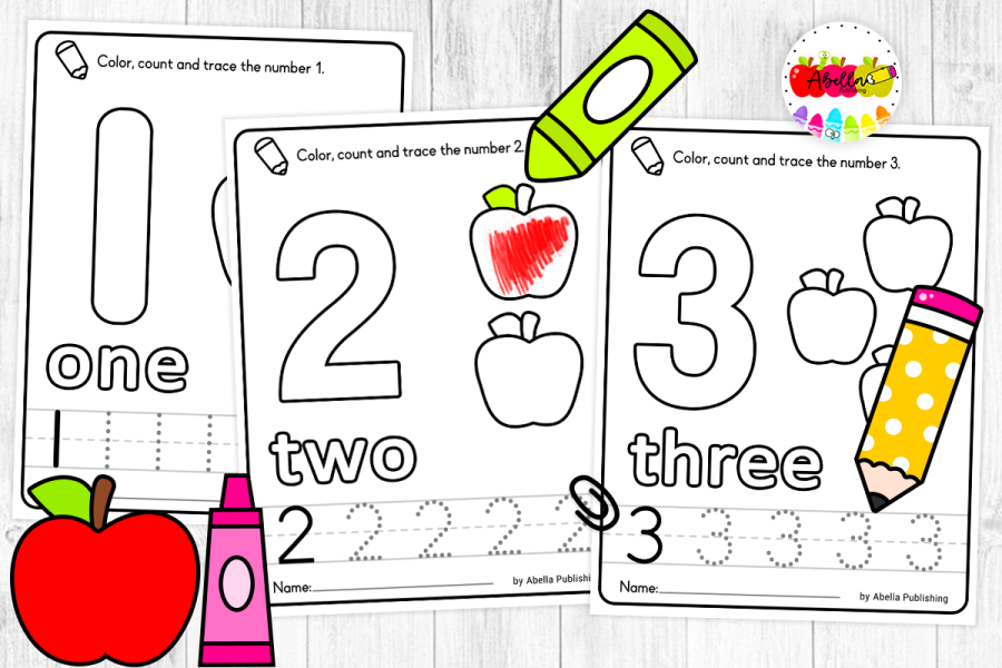 Numbers 0–10 Tracing and Counting Worksheets