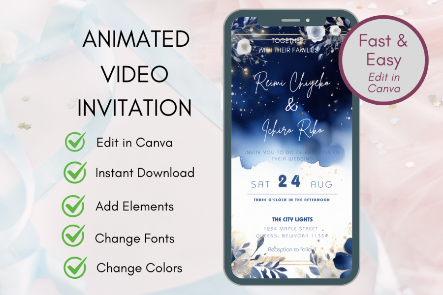 Elegant Animated Wedding Video Invite