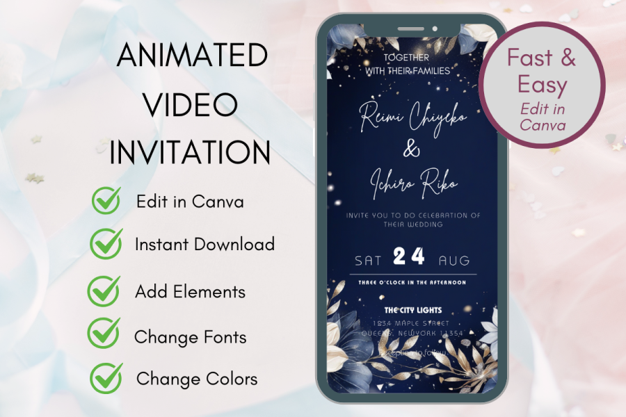 Unique Animated Wedding Invitation Video Template