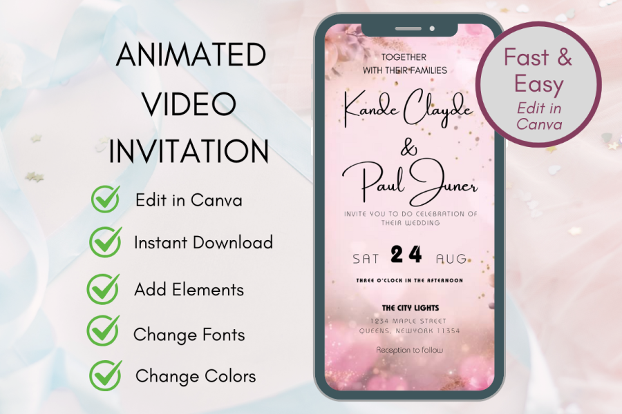 Elegant Animated Wedding Invitation Video