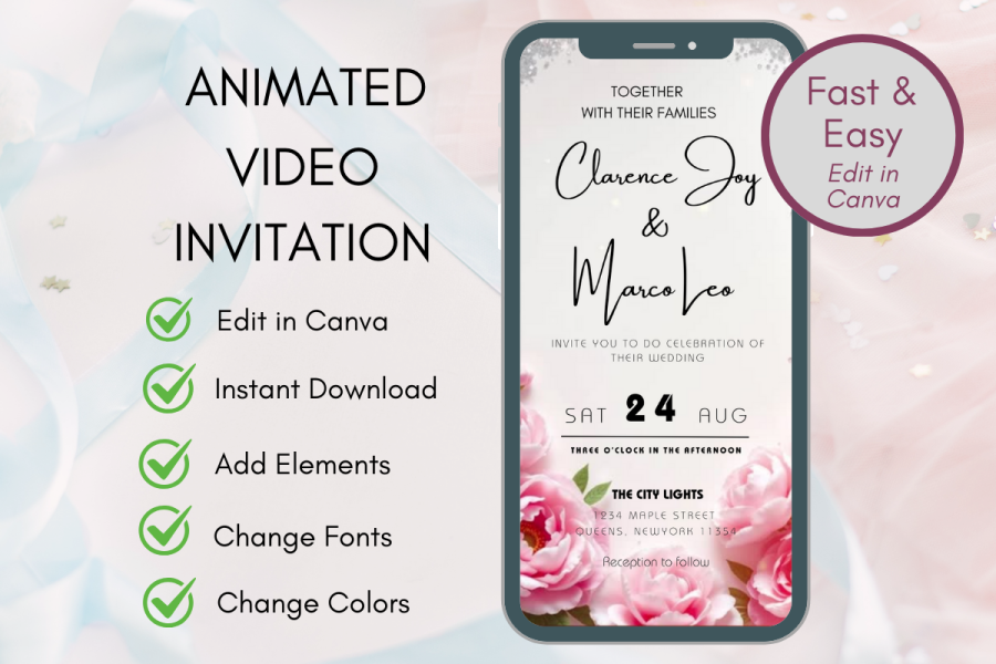 Elegant Animated Wedding Invitation Video