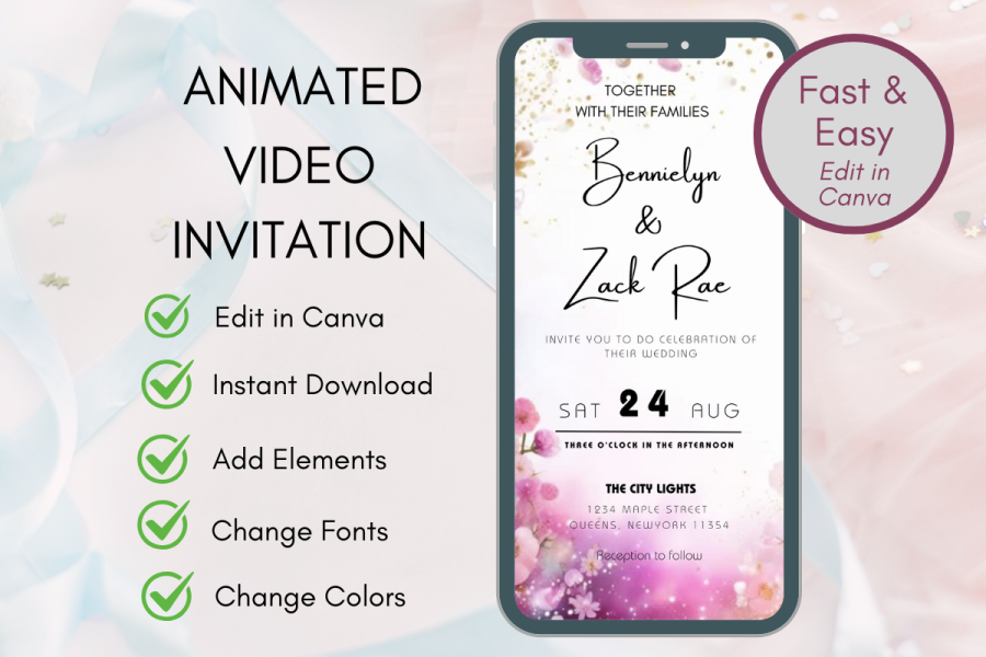 Customizable Animated Wedding Video Invite
