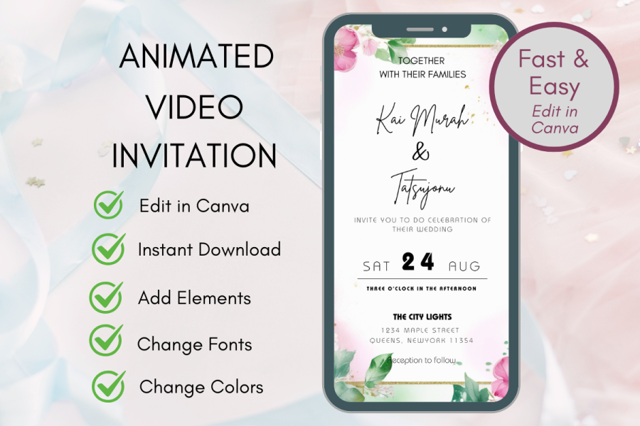 Modern Animated Video Wedding Invite