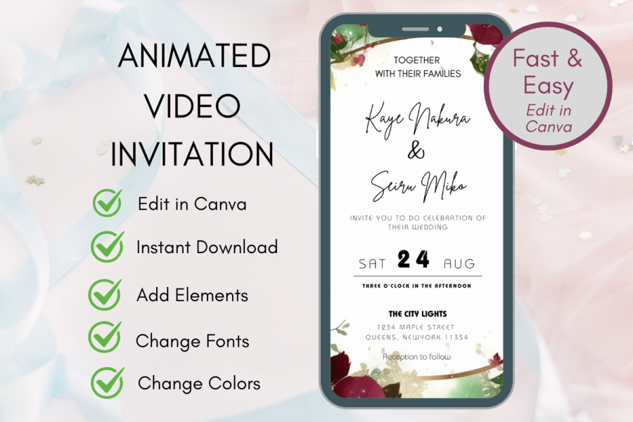 Elegant Animated Wedding Invite Video