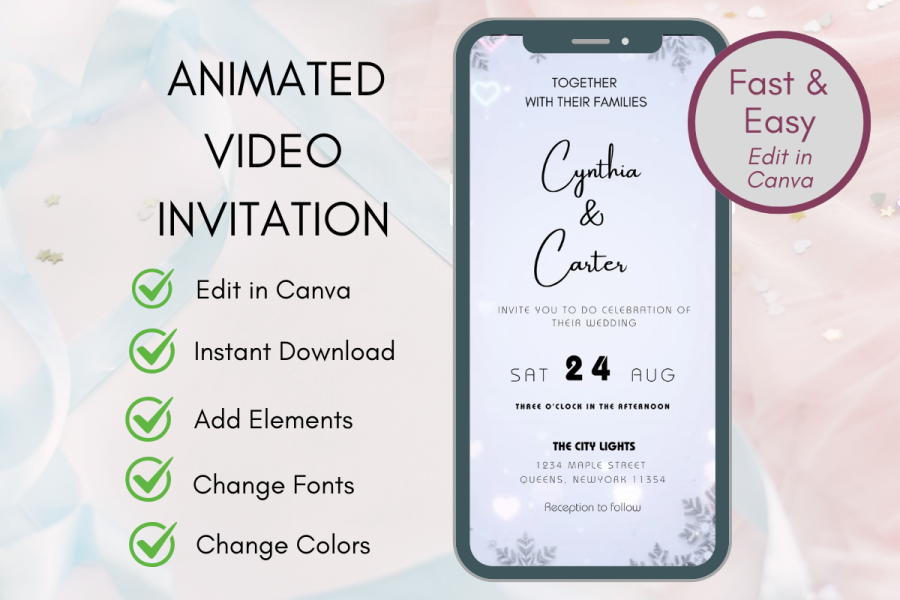 Modern Animated Wedding Invitation Video