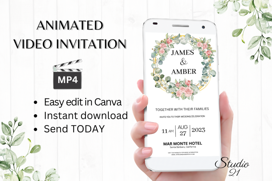 Instant Edit Wedding Invite Video