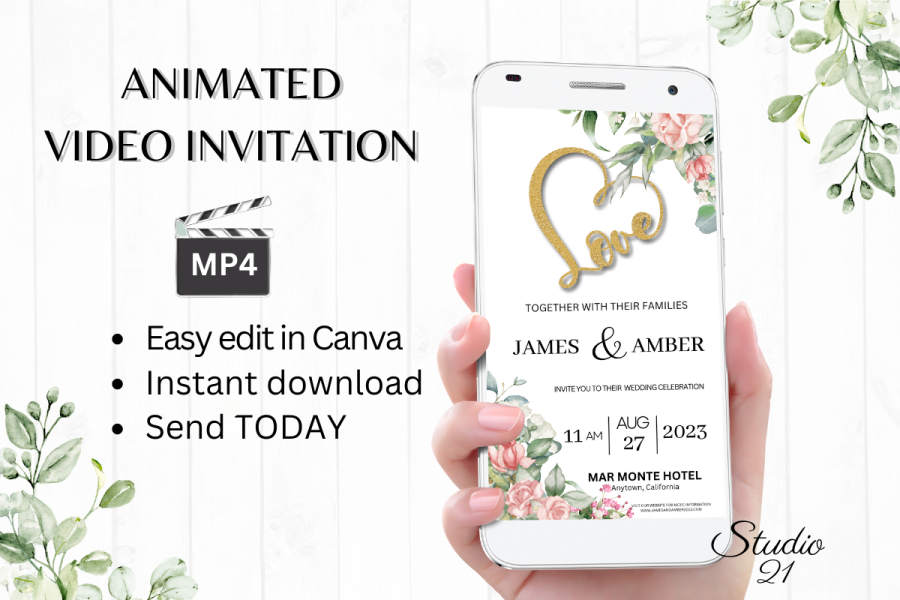 Customizable Video Wedding Invitation