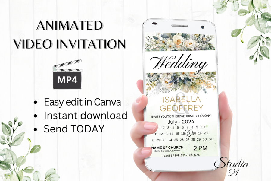 Digital Animated Wedding Invitation Template