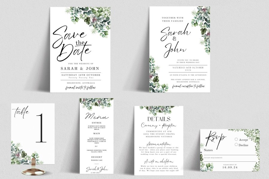 Elegant Wedding Canva Templates Bundle