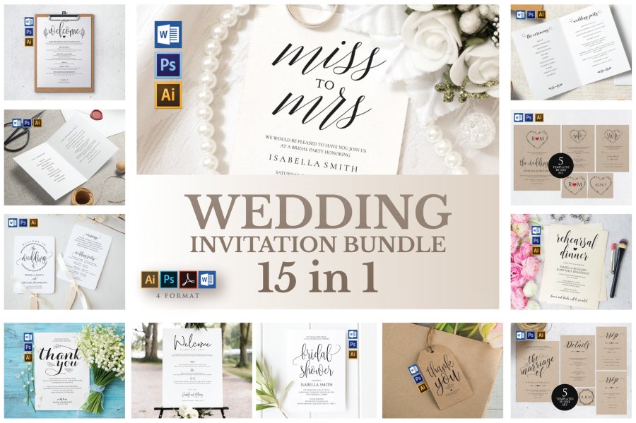 Comprehensive Wedding Invitation Set