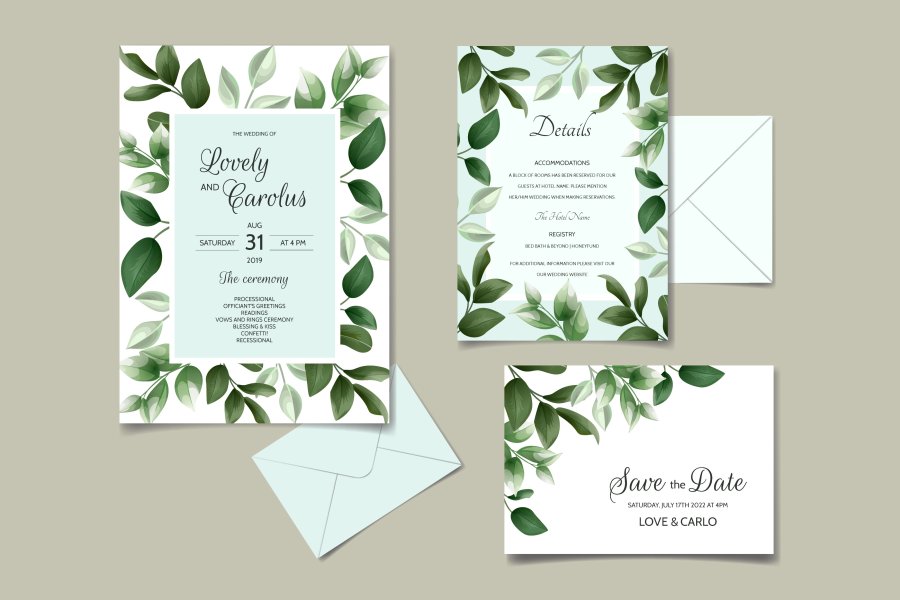 Elegant Floral Wedding Invitation Template
