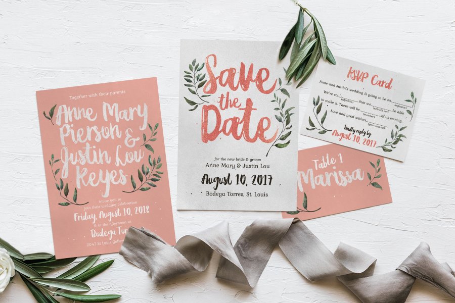 Rustic Wedding Invitation Suite