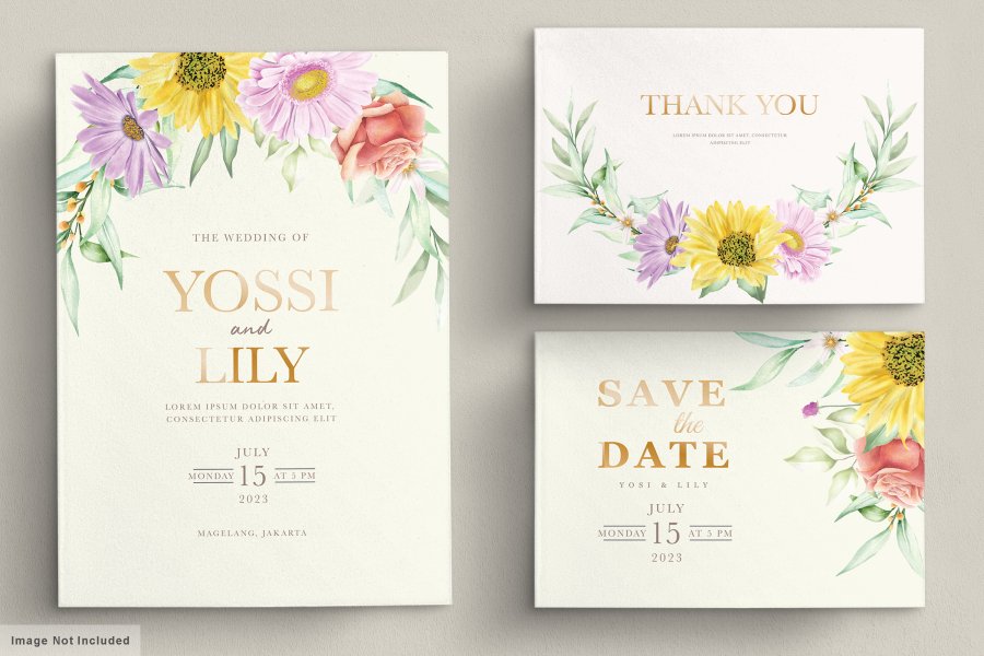 Floral Wedding Invitation Card Design