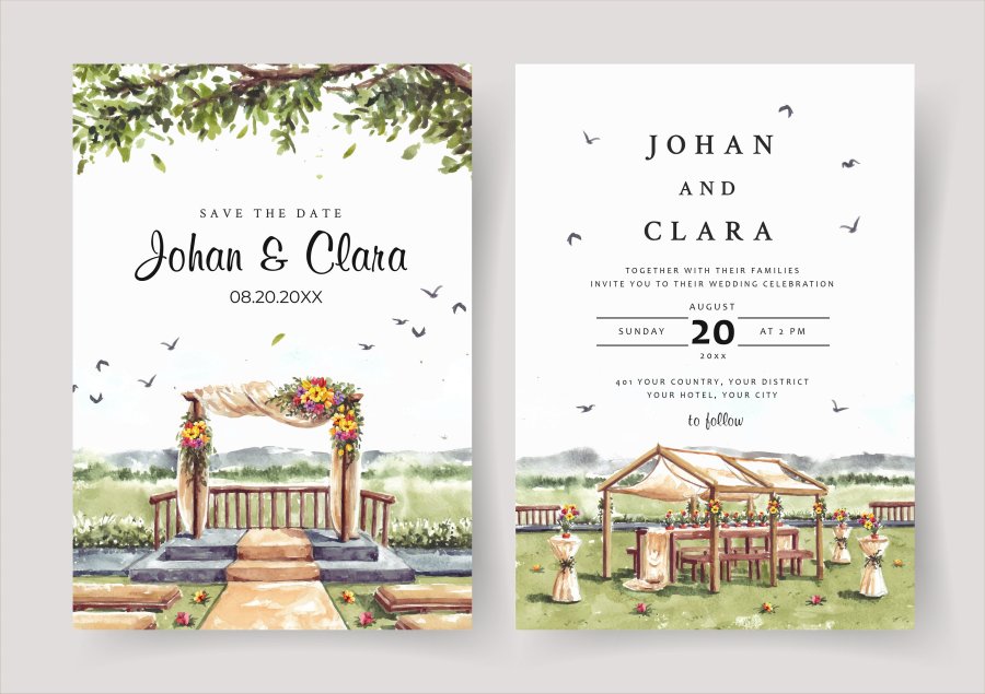 Nature-Inspired Watercolor Invitation