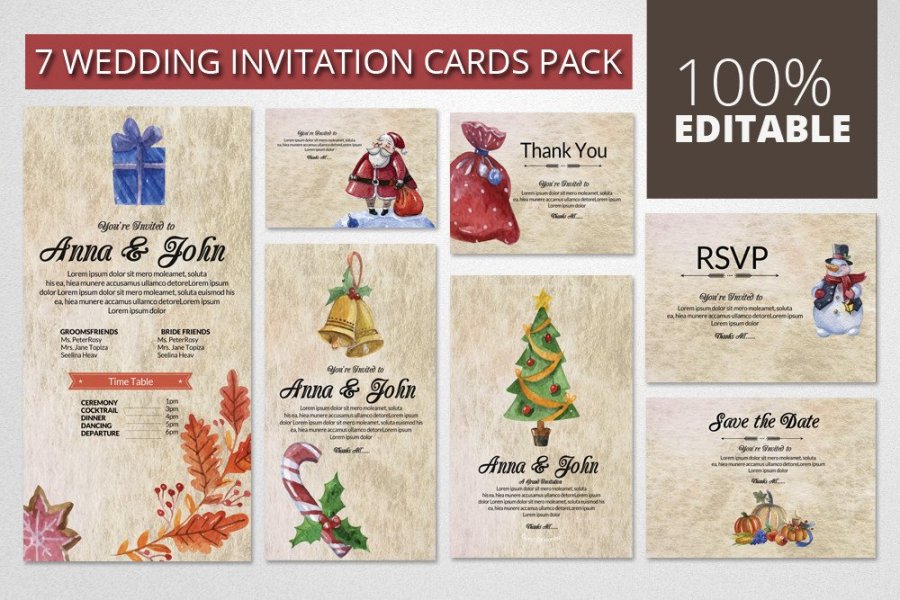 Elegant Wedding Invitation Card Set