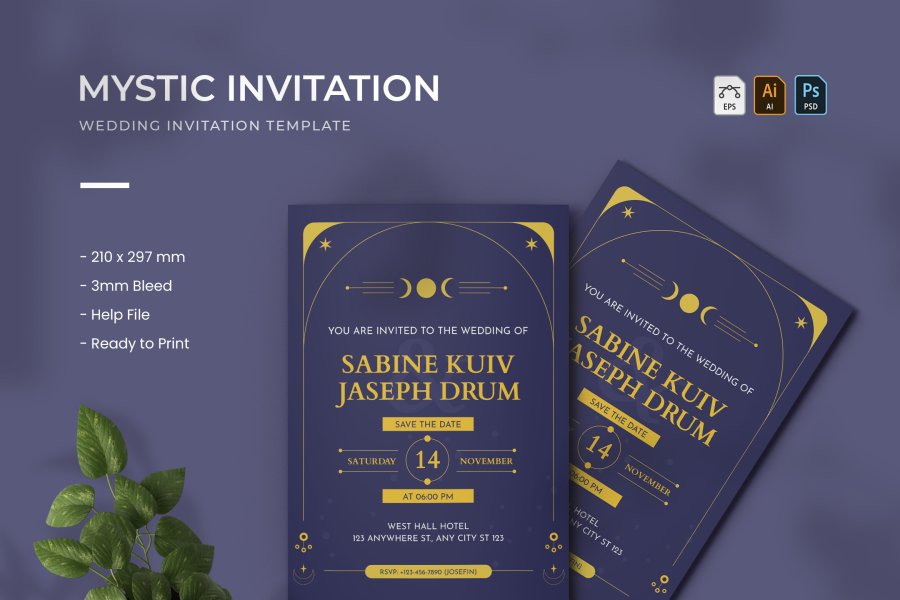 Mystic Wedding Invitation Design