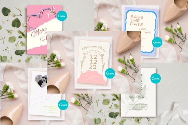 Elegant Wedding Invitation Canva Template