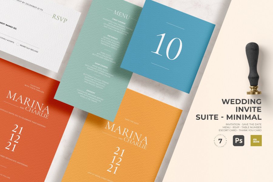 Elegant Minimal Wedding Invite Suite