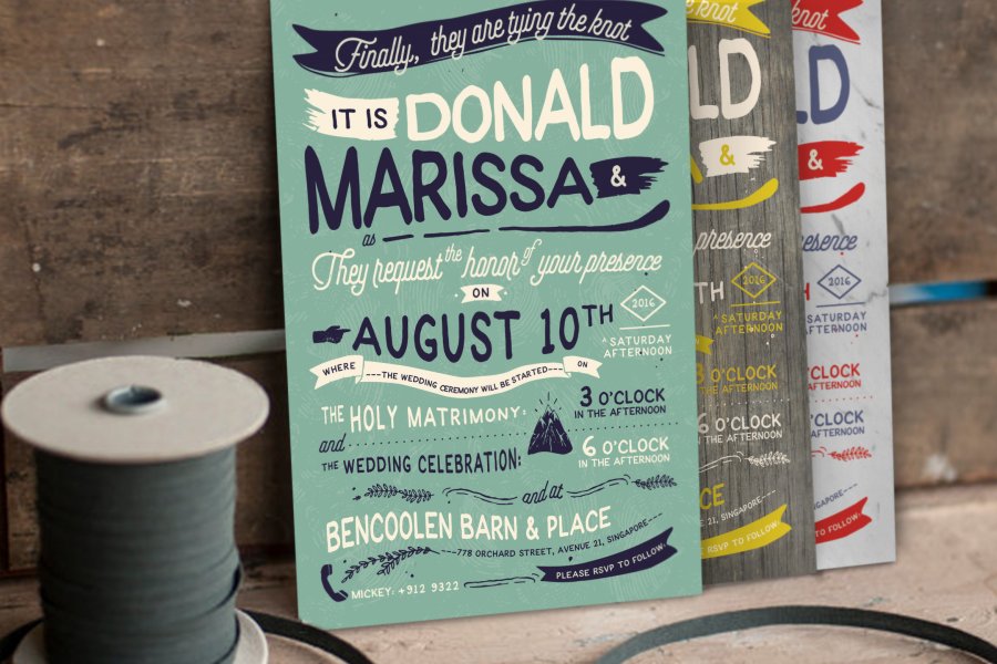 Rustic Wedding Invitation Set