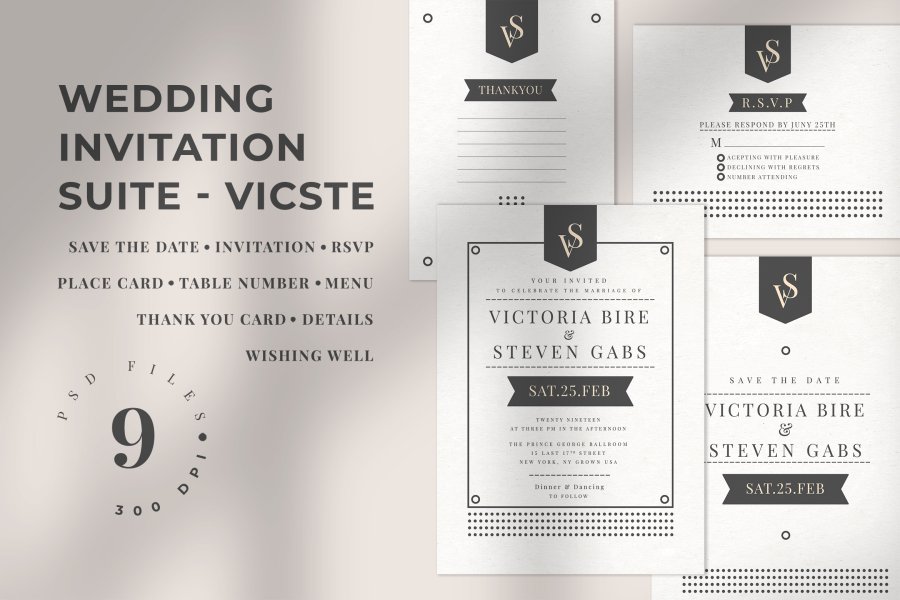 Elegant Wedding Invitation Set