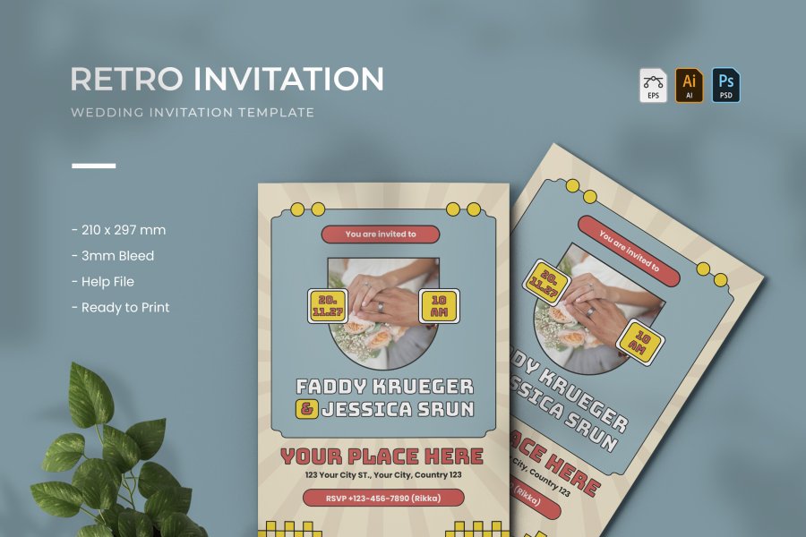 Vintage Style Wedding Invitation