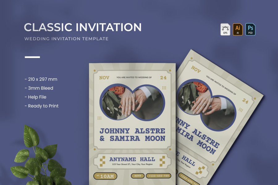 Elegant Customizable Wedding Invitation Template