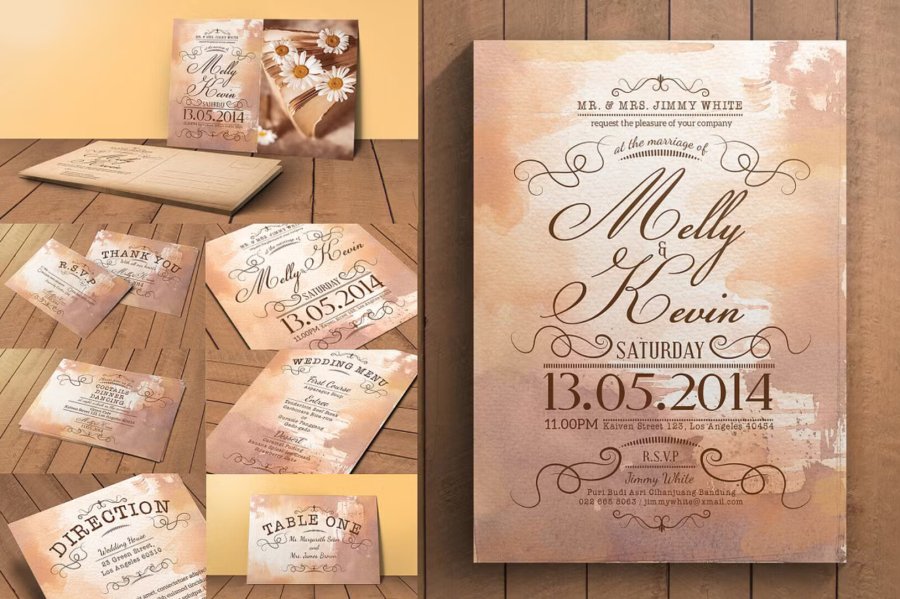 Elegant Vintage Wedding Stationery Set