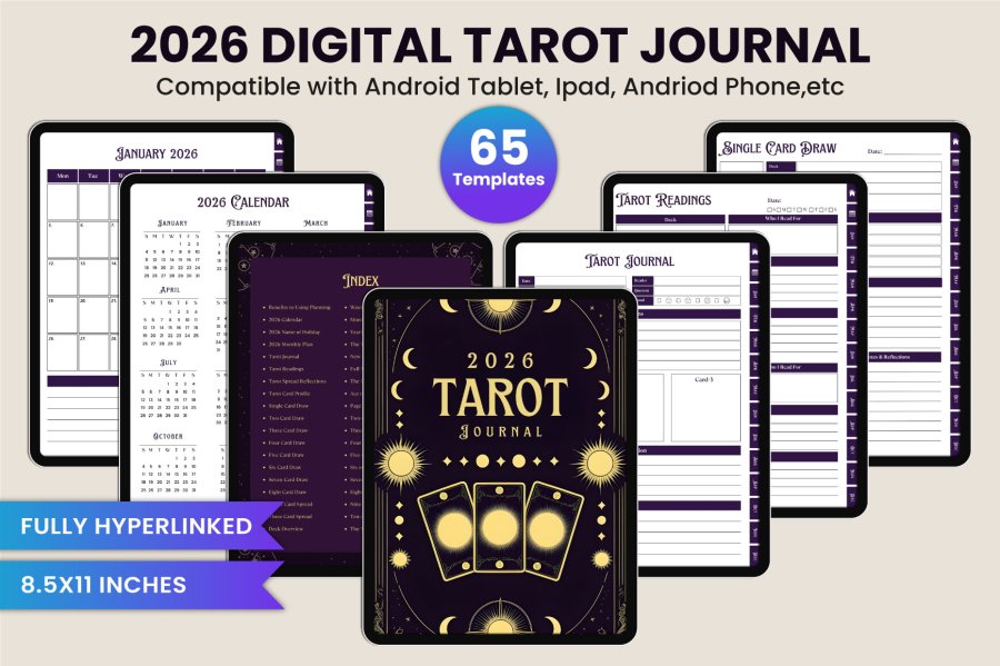 Digital Tarot Journal Planner Template