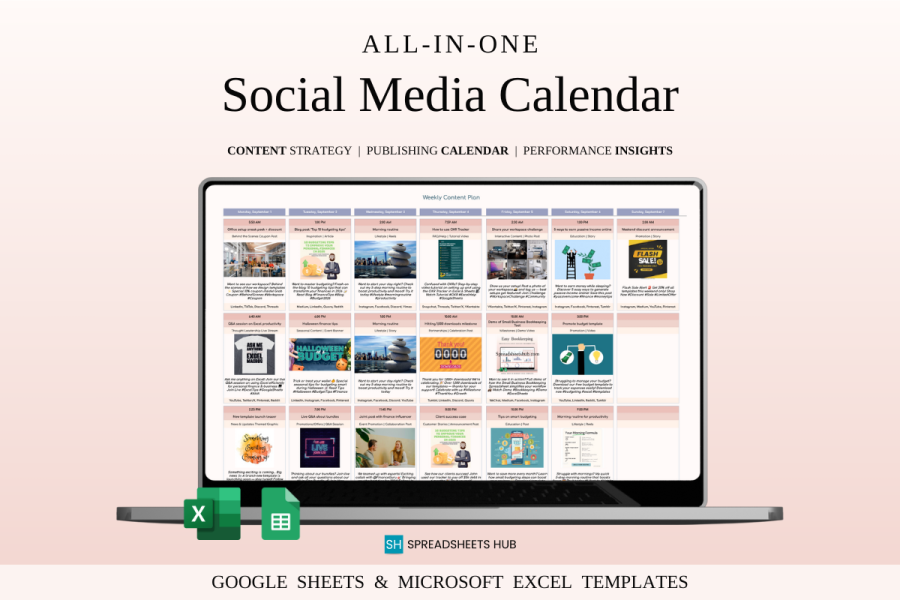Social Media Content Planner Spreadsheet