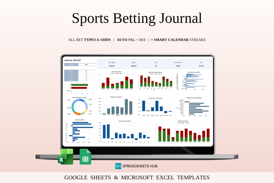 Sports Betting Journal Spreadsheet Tracker