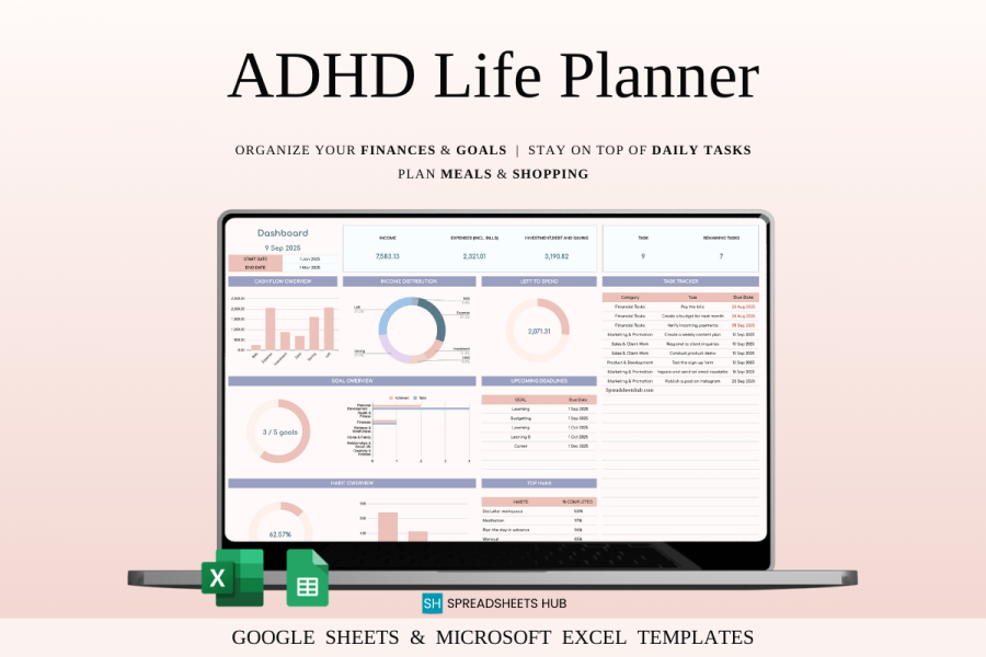 All-in-One Routine & Life Planner Spreadsheet