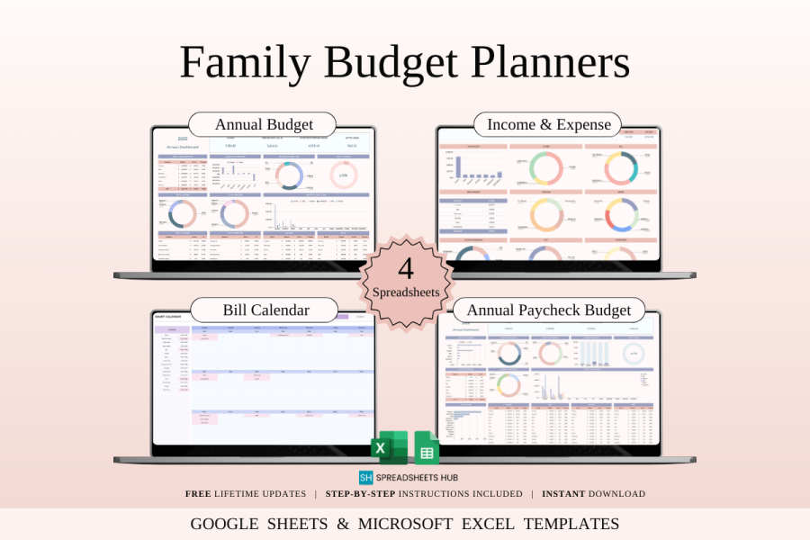 Family Finance Toolkit Budget Templates for Excel & Sheets