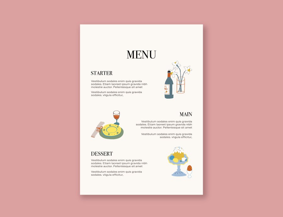 Editable Wedding Menu Design