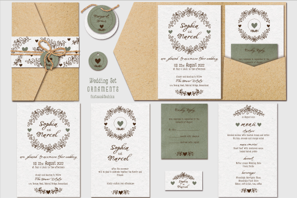 Elegant Wedding Ornament Set