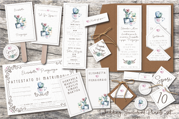 Elegant Succulent Wedding Stationery Set