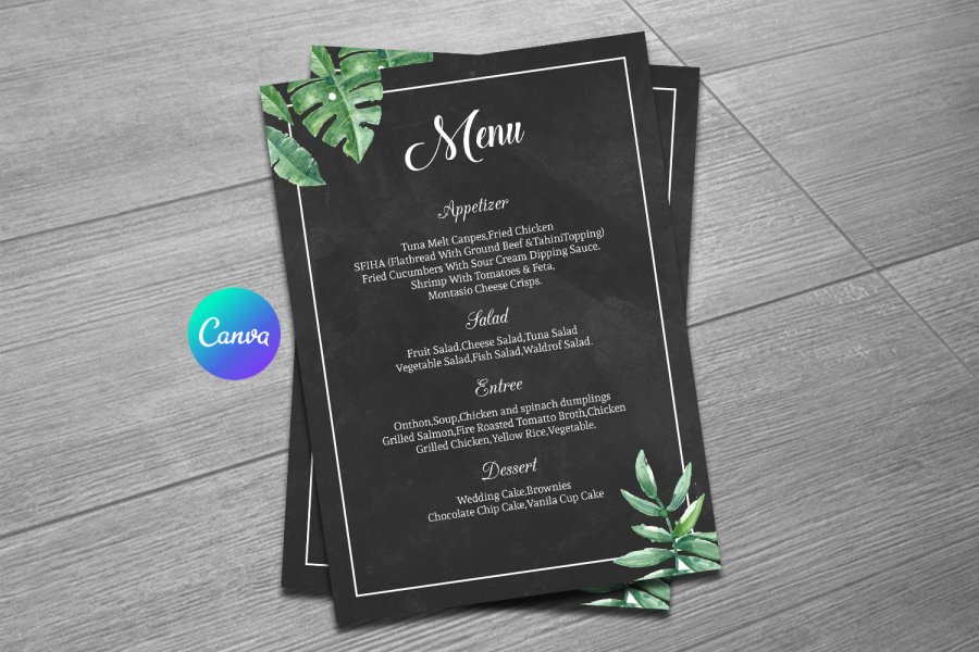 Editable Floral Wedding Menu