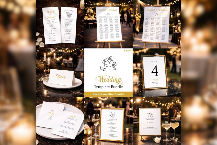 Luxury Minimalist Wedding Reception Bundle