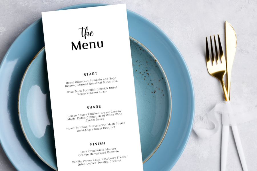 Elegant Editable Wedding Menu Template