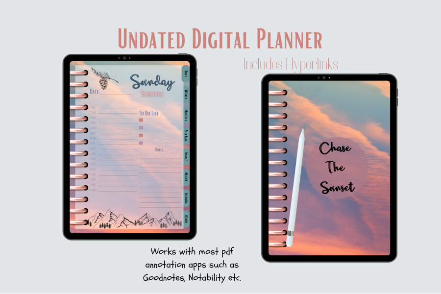 Hyperlinked Undated Digital Planner for GoodNotes & Notability