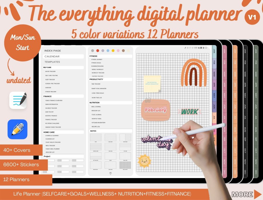Hyperlinked Digital Planner for GoodNotes